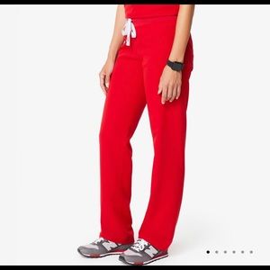 XL Tall Red Basic Livingston Figs Scrub Pants